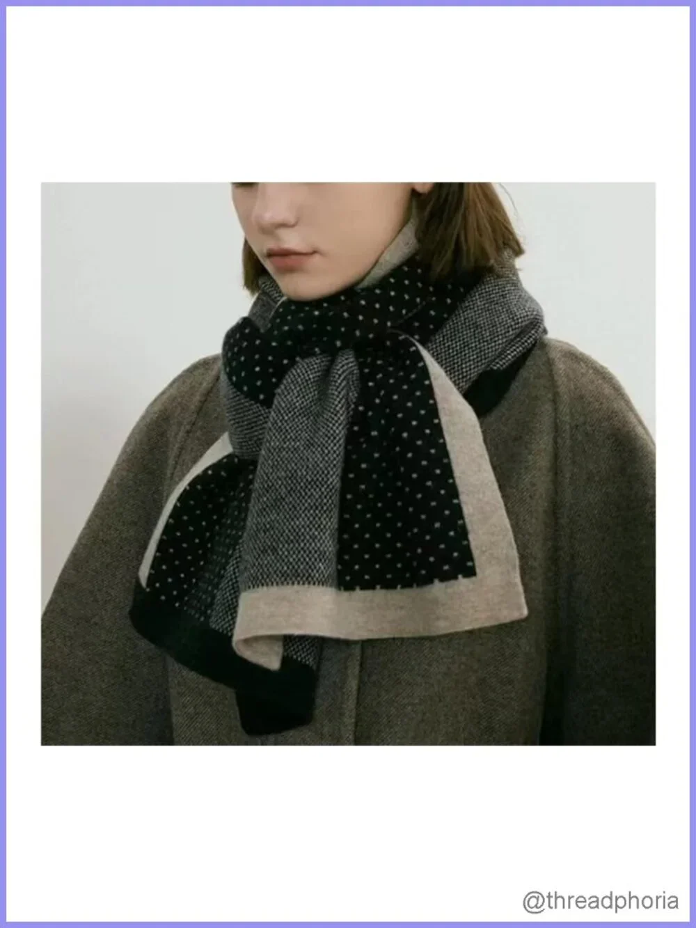 Women's Elegant Striped Winter Knit Scarf, Thick Acrylic Wrap